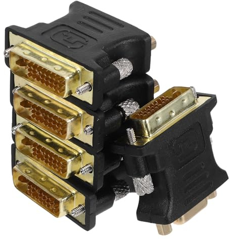 TOYZFRIENDY 5 pièces Adaptateur Dvi vers Vga avec Tête Plaquée Or et Vis Fer Convertisseur Vidéo HD Stable pour Moniteurs Projecteurs et PC Compatible pour Usage Bureau et Divertissement à