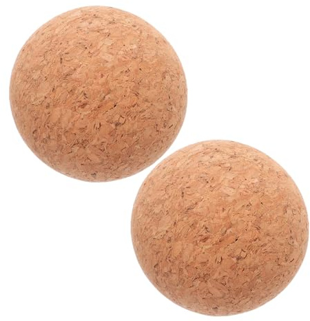 MOLUCKFU 2pcs Wooden Cork Ball Wine Stoppers Wide Mouth Cork Bottle Replacement Soft Tapered Stopper for Glass Decanter Carafe Jars Holiday Party Christmas Khaki