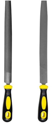Metallfeilen-Set, 15,2 cm, weicher Griff, verschiedene Ingenieure, strapazierfähig, industrielle mittlere Zahnung, flache Feile, halbrunde Feile, 2 Stück