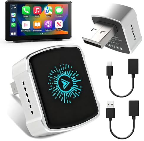 Mini Carplay Wireless Adapter & Android Auto 2 in 1, Wireless Carplay Adapter USB Plug & Play, Android Auto Adapte, Aggiornamento di cablaggio su wireless