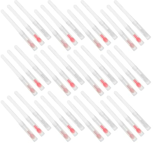 BAZEITFLOW 60 st återanvändbar silikon läppborste med lock bärbar läppstift applikator sminkverktyg för läppbalsam glans hygienisk dammtät förvaring lätt att rengöra för kvinnor