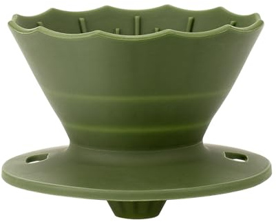 MERMOO YILAN Collapsible Coffee Dripper, Silicone Pour Over Coffee Filter Holder - Portable Reusable Foldable Coffee Maker Cone for 1~2 Cups, Travel, Camping, Gift (Green)