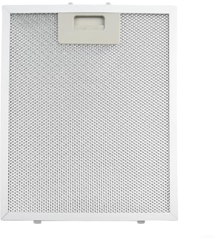 Filtro di ricambio per cappa da cucina, 290 x 240 x 9 mm, in rete di alluminio, per prese d'aria della cappa, filtro in metallo con clip da 130 mm sulla parte superiore inferiore da 45 mm