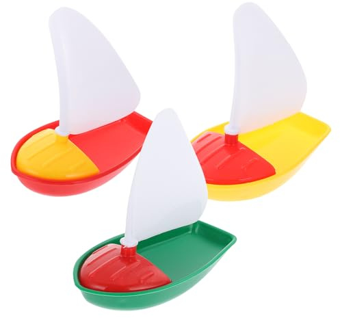 SHINEOFI 3pcs Bath Sailboat Toy Set, Mini Plastic Floating Sailboats for Toddlers, Water Play Boats for Kids Toddlers Bathtubs And Pools, Assorted Colors