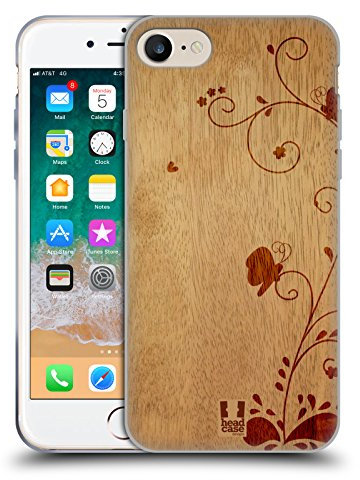 Head Case Designs Remous Art en Bois Coque en Gel [Protection de Qualité Militaire] Compatible avec Apple iPhone 7/8 / SE 2020 & 2022 Et Compatible avec MagSafe