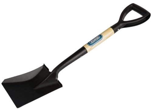 Draper Mini Shovel with Wood Shaft | Square Mouth Steel Blade Garden Shovel | Heavy Duty Long Handled Garden Tools | 15073