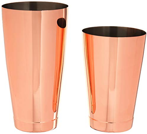 Barfly Coctelera con peso, acero inoxidable, cobre, juego de 18 onzas y 28 onzas