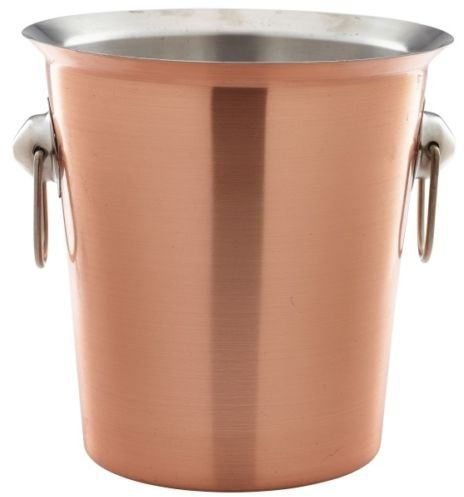 Chefline S/Steel Copper Plated Ice Bucket with Ring Handles Champagne Wine Cooler