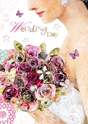 PopShots Studios Hochzeit Karte Swarovski Elements Grußkarte Braut Strauß 17x12cm