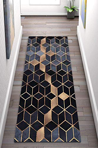 Korridor Teppich- Geometrische Flur Läufer Teppich, rutschfeste, Breite 80 cm / 100 cm / 140 cm erhältlich, Länge Anpassbare for Corridor (80×100cm)