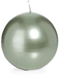 Wiedemann Kerzen Kugelkerzen Silber Ø 80 mm, 6 Stück, rußarm, tropffrei, hochwertiger Docht