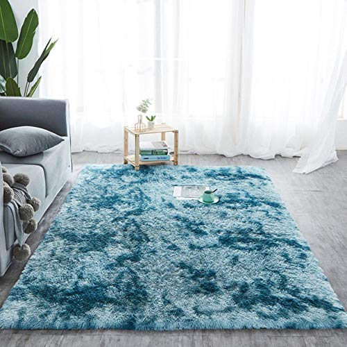Alfombra Batik-Teppich, zotteliger Plüschboden, flauschig, bedruckt, für Kinder, Kunstfell, Wohnzimmerteppich, Absorption, Alfombra