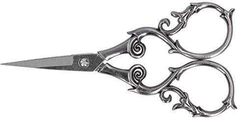 Vintage Europäische Stil Nähschere Blume Pflaumenblüte Schere Stickerei Edelstahl Schere für Schneiderhandwerk Arbeit (SILBER)