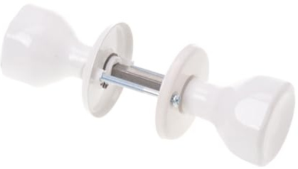 Aqbau® Türknauf Weiß Rundrosette drehbar – Metall Türknopf Komplette Drückergarnitur | Robuste Stahlkonstruktion, Ergonomisch, Universell, Einfache Montage, Für Innen- & Außentüren