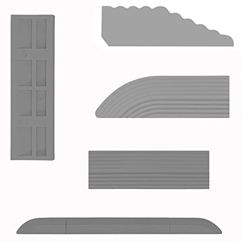HUAYUWA Kehrschwellenstangen, Stufenrampe, Klettermatten-Set, passend für Ecovacs/Narwal/Roborock Roboter-Staubsauger-Zubehör (grau)