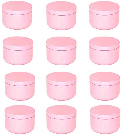 30er Pack 50ml Rosa Kerzengläser Aluminiumkerze Blechdosen Vorratsbehälter für DIY Kerzenherstellung Kunsthandwerk Geschenk Tee Süßigkeiten Gewürz