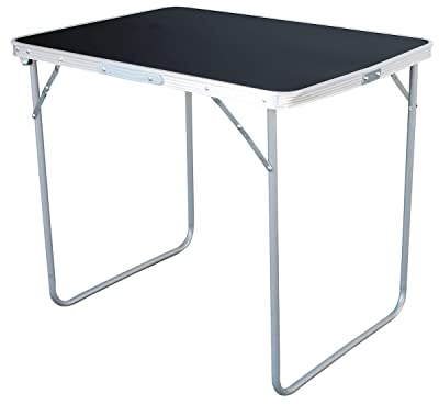 Mojawo XL Aluminium Campingtisch schwarz Klapptisch Gartentisch Camping mit Tragegriff Reisetisch 80x60x68cm