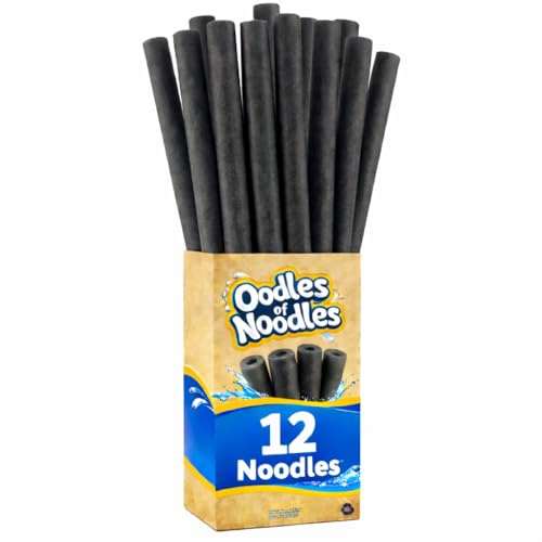 Oodles of Noodles Deluxe Rainbow Pool Noodles Foam - Pack of 12 - Approx. 48 inch x 2.5 inch Multi-Purpose Foam Tubes, Pool Noodles Bulk Floats for Pool, Exercise, Crafts, Padding, Insulation & More