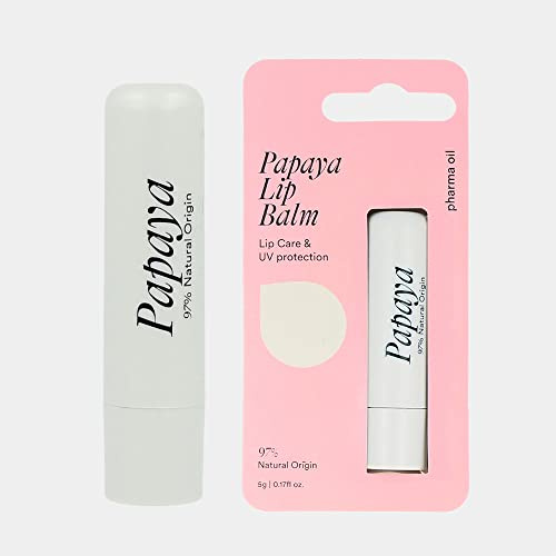 Pharma Oil Schützender Natürlicher Lippenbalsam Papaya 5g I Intensive Lippenpflege Angereichert mit Sheabutter, Lippenpflegestift Schutz Gegen Trockene Lippen, Perfekt für ein Geschenk