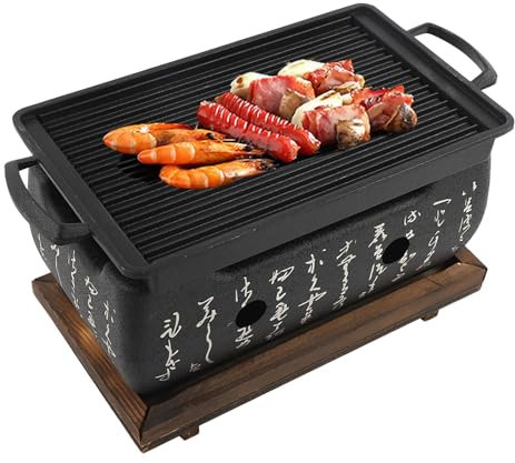 Barbecue Giapponese da Tavolo, Barbecue da tavolo a carbonella, 24 x 11.5 x 12.5 cm Contenitore di Combustibile Base Portatile Stufa a Carbone per Casa Strumenti Barbecue