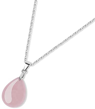 GAVU Collana da Donna in Argento Placcato Oro Bianco con Ciondolo Lacrima di Pietre Semipreziose e Cristalli