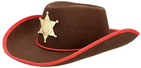 Boland 54378 – Cowboyhatt sheriff med stjärna, för barn, barnhatt för kostymer, västerländsk hatt för karneval