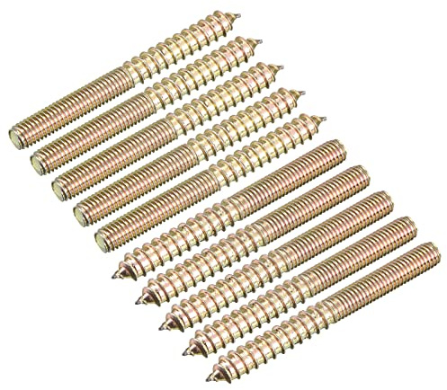 sourcing map M8x80mm Hanger Bolts, 24pcs Double Ended Thread Dowel Screws for Wood Furniture Connecting