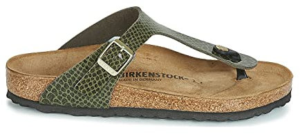 Birkenstock Gizeh Damen-Erwachsene Sandalen, Tango Red Lack, 40 EU, Magic Snake Khaki, 9 UK