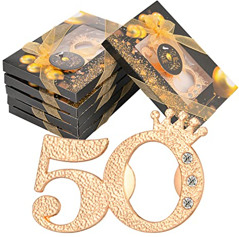 KaGrbves 50 Packs 50 Bottle Openers for 50th Birthday Party Favors Gifts or Souvenirs for Guests 50th Wedding Anniversary Party Favor Gold and Black Theme Party Decorations (50)