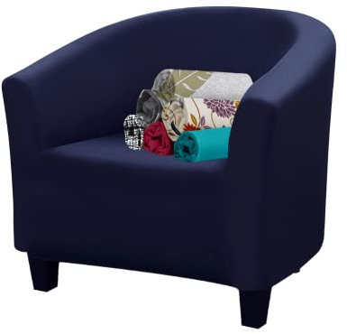 FIGOOO Sesselbezug Clubsessel Stretch Schonbezug für Cocktailsessel 1 Stück Sesselschoner Abnehmbarer Waschbarer Sesselhussen Sesselüberwurf für Einzelsofa,Marineblau