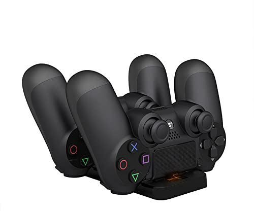 Wireless Double Charing Station Dock USB Charger For PS4 Playstation 4 Dual USB Charging Stand for PS4 Controller Joystick Gamepad (Black)
