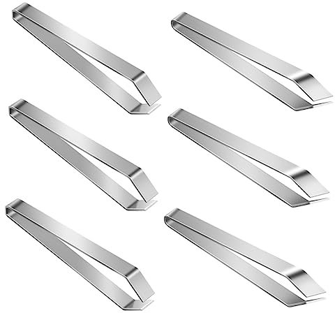 minkissy 6pcs Fish Bone Clip Hair Remover Sharp Tweezers Seafood Tools Stainless Steel Tongs Precision Tweezers