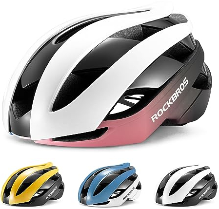 ROCKBROS Fahrradhelm Rennradhelm Leichter Radhelm M/L 55-61 cm Verstellbarer Allround-Helm Belüftung 12 Farben für Erwachsene Damen und Herren