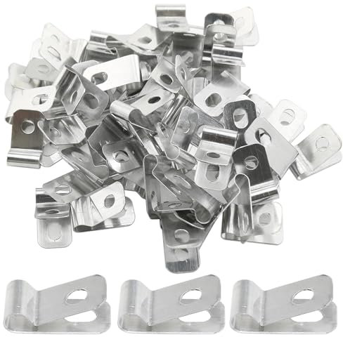 Heyous 100PCS Fence Wire Clip Agricultural Fence Mounting Clip Wire Mesh Clip Silver Trailer Frame Wire Clip for 12 to16 Gauge Wire Fence
