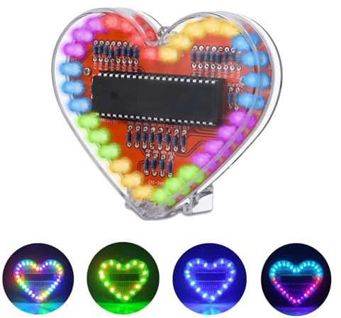 PEMENOL Herzförmiges RGB löt bausatz, SMT/SMD DIY LED Farbwechsel Lötübungsset, Elektronikset Löt Lernset für Romantische Deko, Papa Mama Jungs Mädels