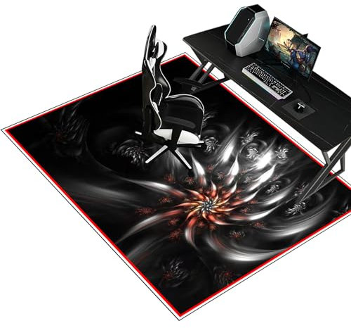 XunZheng Schreibtischstuhl Unterlage, Bürostuhl Matte, Bodenschutzmatte Gaming Teppich, Bodenschutz Bürostuhl Teppichschoner für Parkett, Laminat, Hartböden und Teppichboden 120 x 150 cm