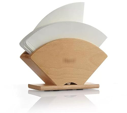 Kaffeefilterhalterung Kegel-Kaffeefilterpapierhalter, Aufbewahrungsregal, Holz-Kaffeefilterbehälter for Kegel V60 #4#3#2 Kaffeefilter-Aufbewahrungshalter for Arbeitsplatte, Hausbar Filtertütenhalter