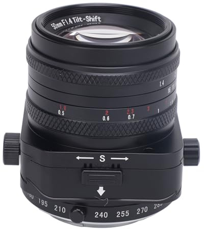 Obiettivo Manuale Inclinabile da 50 Mm F1.4, Obiettivo Verticale Inclinabile Half Frame con Apertura Ampia Compatibile con Fotocamere con Attacco E A6000 A6300 A6400 A7C A7MIII