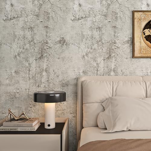 Livelynine Vinilo Encimera Cocina Gris Cemento 40CMx5M Papel Pintado Autoadhesivo Pared Salon Hormigón Gris Claro Vinilo Adhesivo Pared Dormitorio Baño Papel Adhesivo para Muebles Gris Papel de Pared