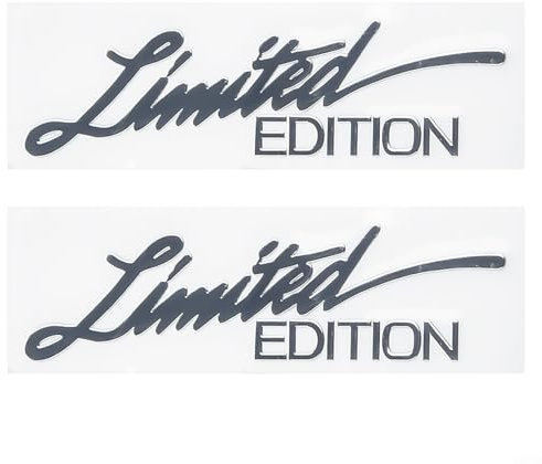 Edizione limitata logo emblema distintivo adesivi in metallo per auto, colore argento, set di 2