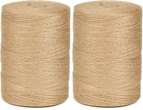 Ficelle Jute Naturel 2mm Bobine 800 m La Cordeline CJN34, pour Jardinage, Bricolage, activités manuelles et DIY (Lot de 2)