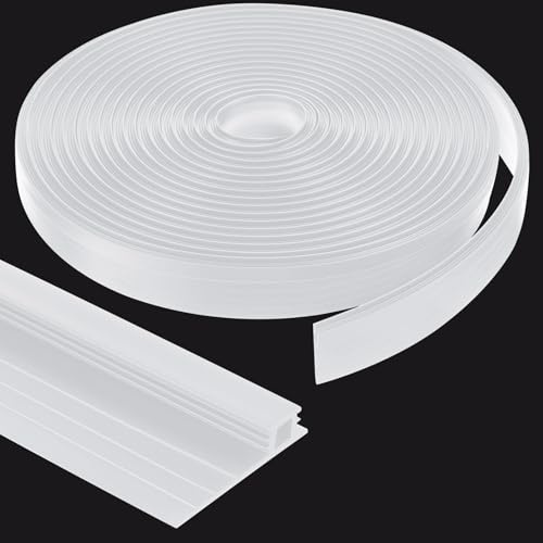 Pushglossy 28 ft Vinyl Sliding Screen Door Bug Seal Strip Adjustable Width 3/4 to 1-3/8 Bug Strip Screen Door Weather Stripping Side Insect Draft Stopper Seal for Window Patio Frame Filler(White)