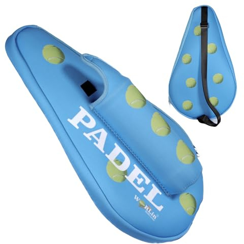 WORLin360 - Padelschlägertasche, mit Balltasche, Tasche für Padelschläger, Padelschläger-Paddeltasche, Thermo-Padeltasche, spezielles Design (Blau)