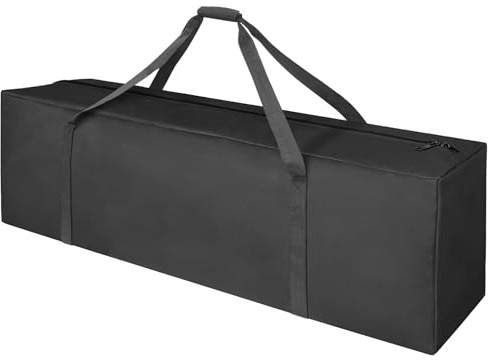 INFANZIA Sac de sport 160 l, sac de rangement extra large avec double fermeture éclair, sac de transport avec grande capacité pour vêtements, déménagement, solide et étanche, 132 x 40 x 30 cm, noir,