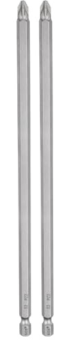 QUARKZMAN 2 pièces PZ2 Embout de tournevis à queue hexagonale 1/4 | en acier S2 pour perceuses hexagonaless, 200 mm/8 de longueur, embouts hexagonaux magnétiques Phillips et à fente