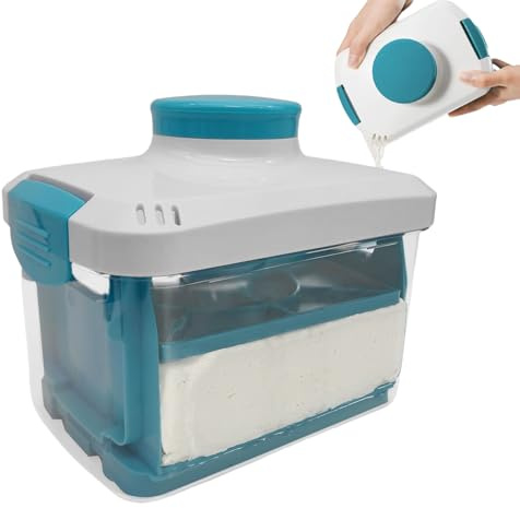 Paneer Press - Cheese Making Mold, Press Tool, Food Grade Strager | Sturdy with Drain Tray for Homemade Breadmaking Kitchen Use and Compact Storage
