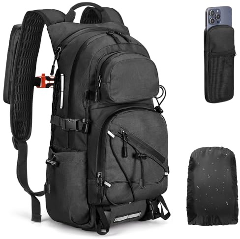 Wiserset Wanderrucksack Herren Damen 22L Leicht Wasserdichter Rucksack | Handytasche, Regenhülle, Reflexstreifen, Gepolsterte Rückplatte und Schultergurte, für Radfahren und Camping