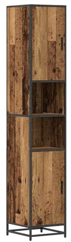 Tidyard Mobile da Bagno con Porta Legno Vecchio 35 x 37.5 x 188.5 cmPiano Lavabo Massello