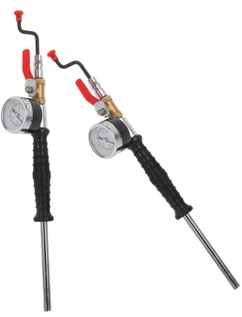 FUNOMOCYA 2 Pezzi Gonfiatore Pneumatici con Manico Leva e Manometro Integrato Strumento Rapido e per Auto Camion e Suv Gonfiaggio Veloce e Monitoraggio Pressione Affidabile