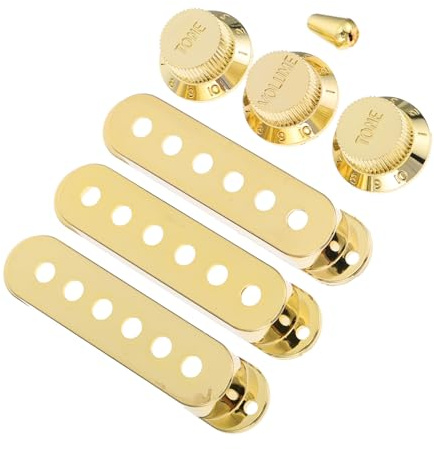 ELAYARD 7 Stück Teiliges Pickup Cover Gitarre Goldene Humbucker Tonabnehmer Schutzkappen Verschleißfest Abriebfest Glatte Kanten Kompatibel mit Pickup Maßen